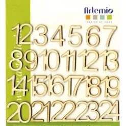 Números de Madera para Calendario de Adviento Artemio 2cm