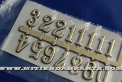 Números Árabes en resina de plástico adhesivos pintados en dorado