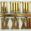 Números Romanos en plástico adhesivo en dorado