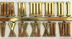 Números Romanos en plástico adhesivo en dorado
