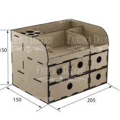 Organizador de escritorio con cinco cajones en DM