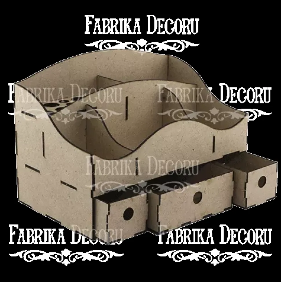 Organizador para escritorio con tres cajones en DM