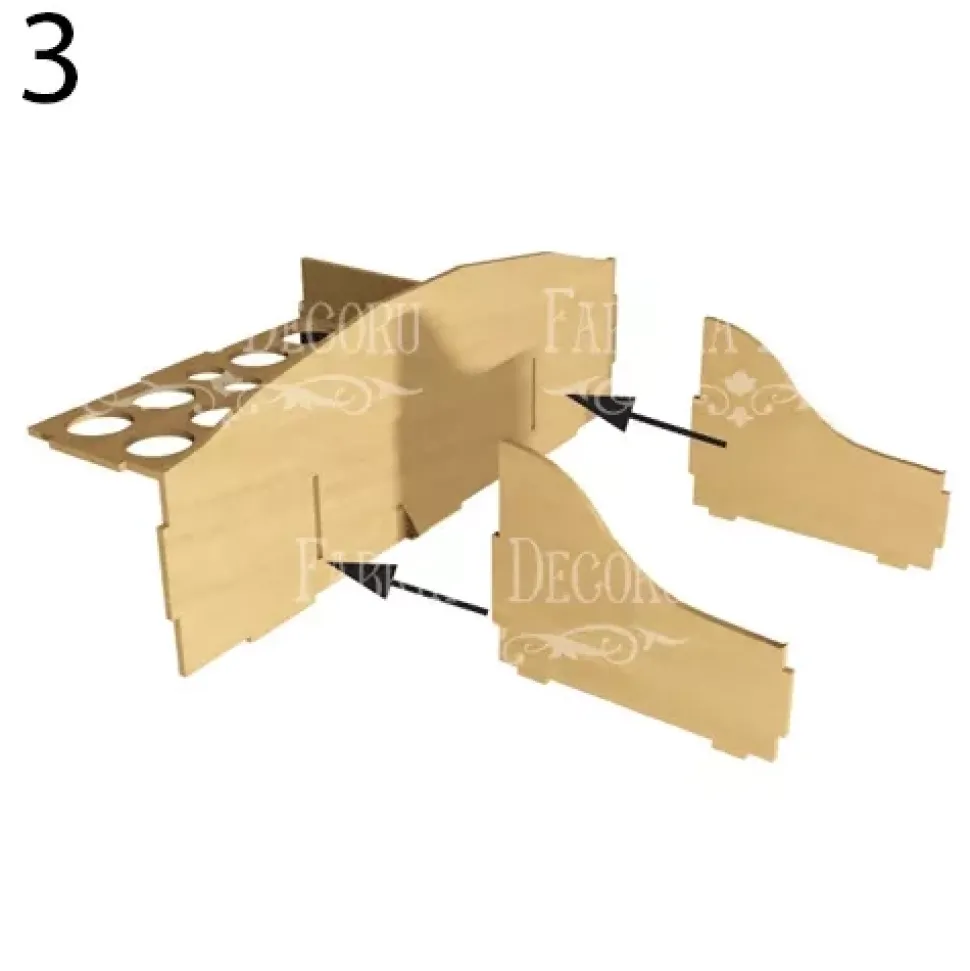 Organizador para escritorio con tres cajones en DM