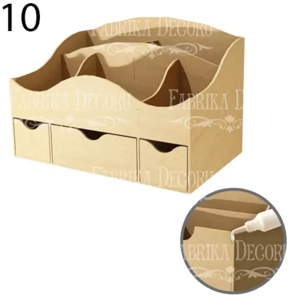 Organizador para escritorio con cajones en DM