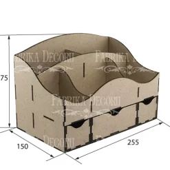 Organizador para escritorio con cajones en DM
