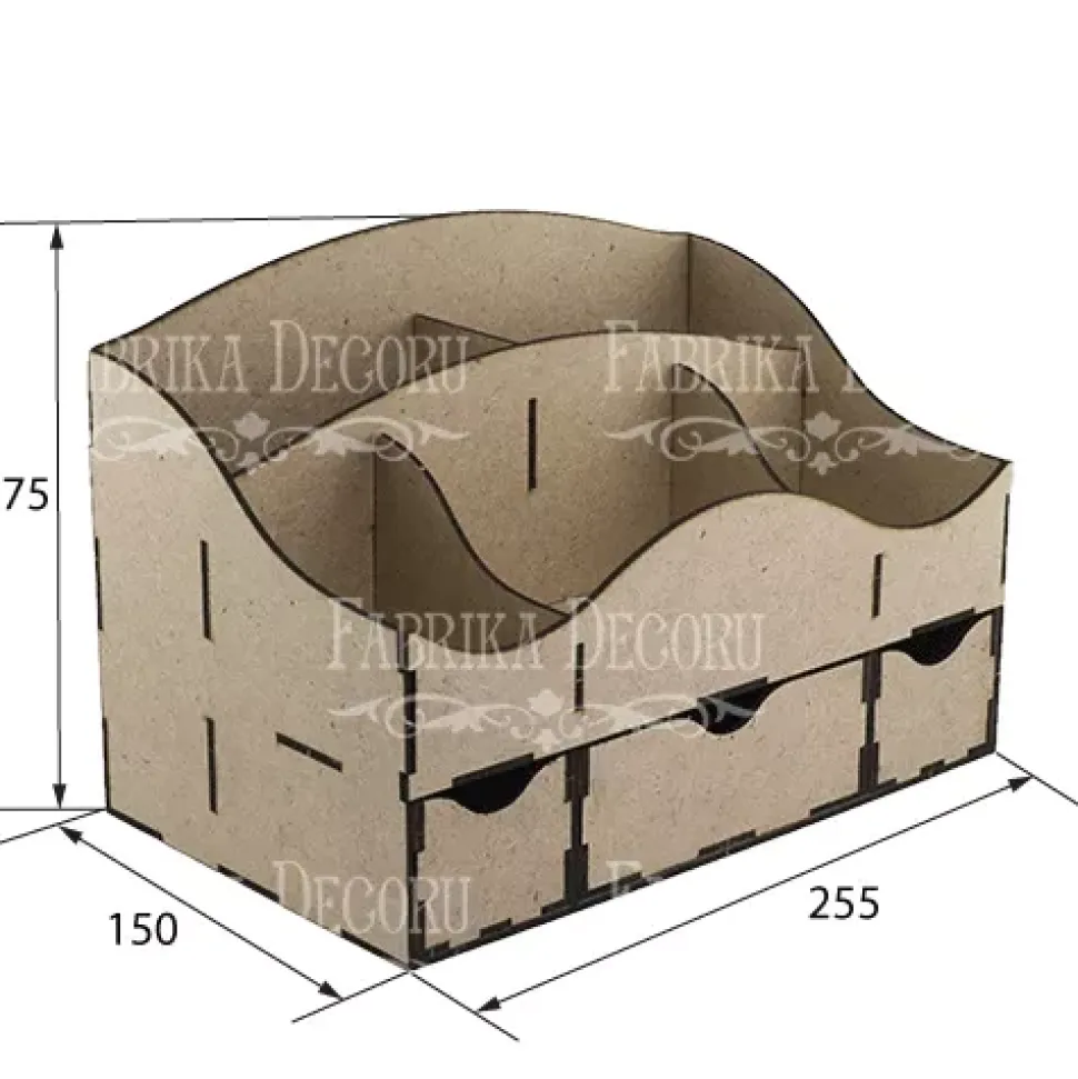 Organizador para escritorio con cajones en DM