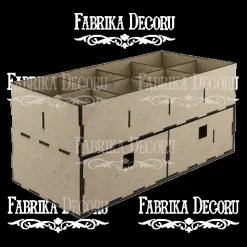 Organizador rectangular de escritorio con dos cajones en DM