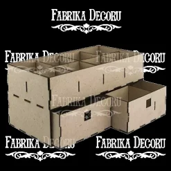 Organizador rectangular de escritorio con dos cajones en DM