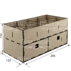 Organizador rectangular de escritorio con dos cajones en DM