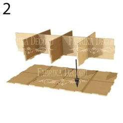 Organizador rectangular de escritorio con dos cajones en DM