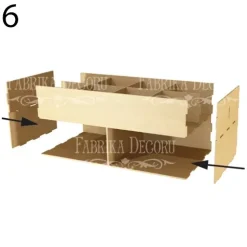 Organizador rectangular de escritorio con dos cajones en DM