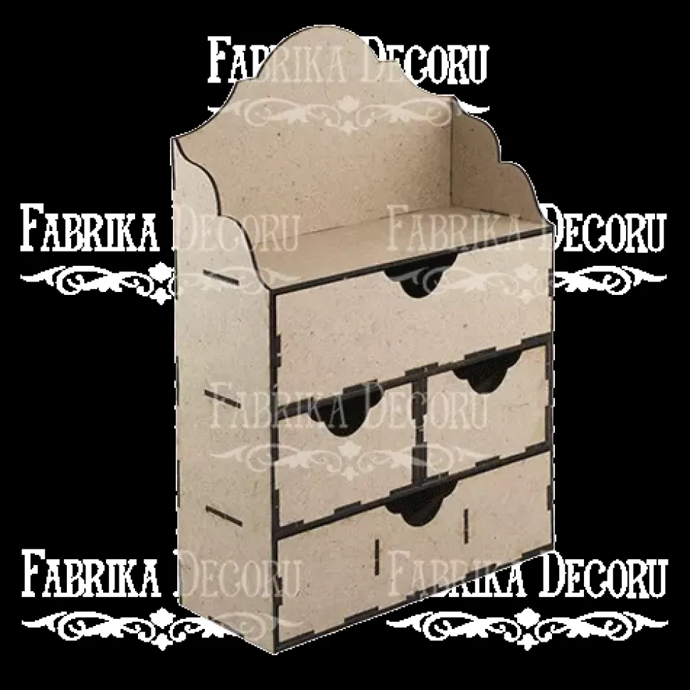 Organizador rectangular de escritorio con cuatro cajones en DM