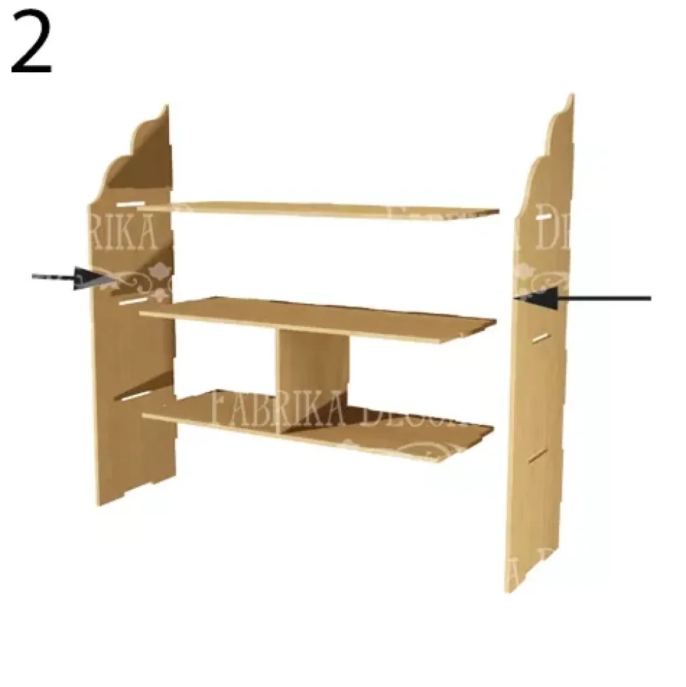 Organizador rectangular de escritorio con cuatro cajones en DM