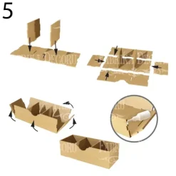 Organizador rectangular de escritorio con cuatro cajones en DM