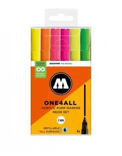 Pack 6 Rotuladores Acrílicos Neón 01 One4All 127HS Molotow 2mm