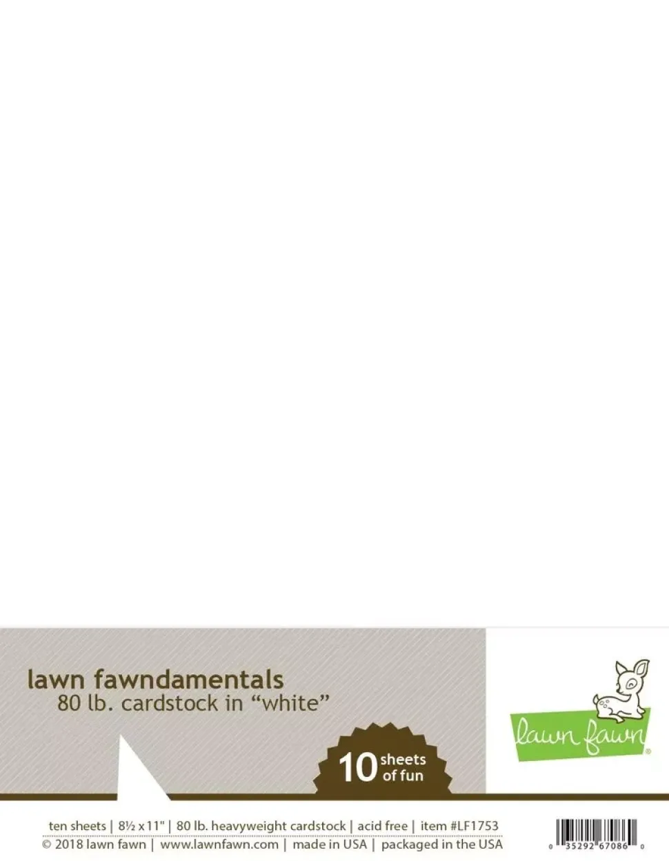 Pack 10 unidades de cartulina Blancas Lawn Fawn