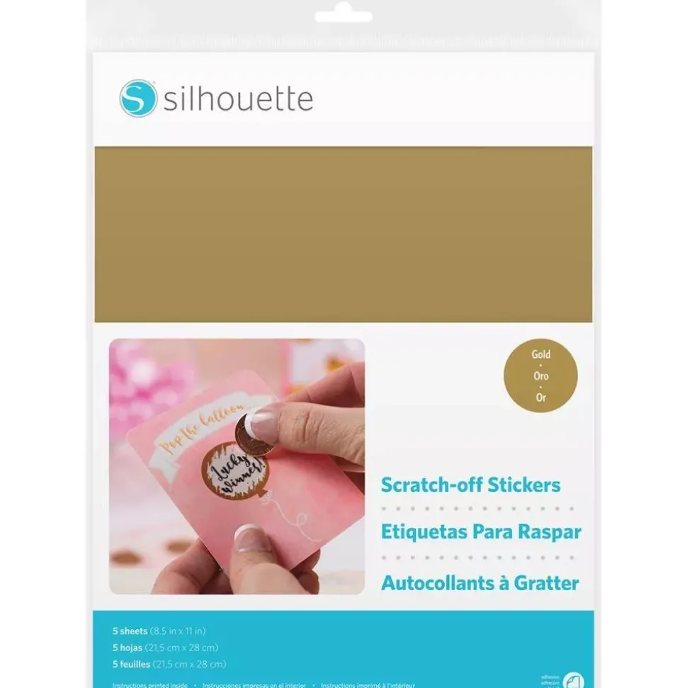 Papel Adhesivo para Rascar Dorado Silhouette