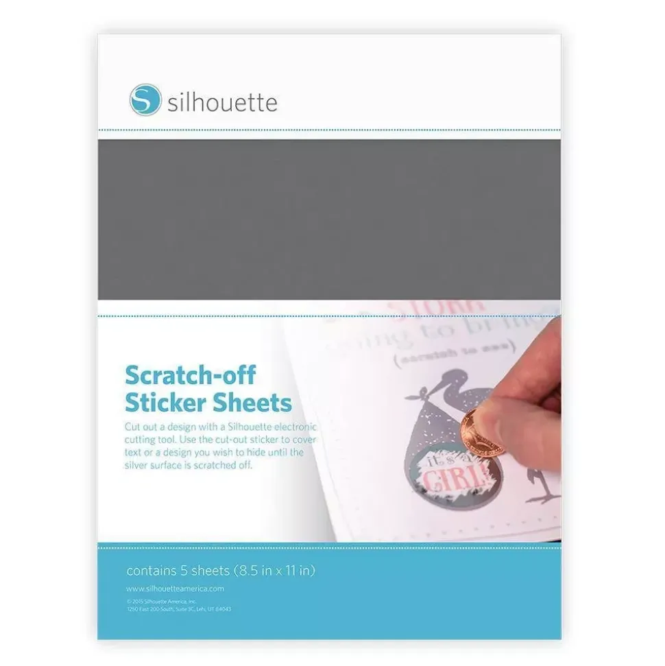 Papel Adhesivo para Rascar Plateado Silhouette