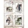 Papel de Arroz 4 Frame Romantic Horses Stamperia A4