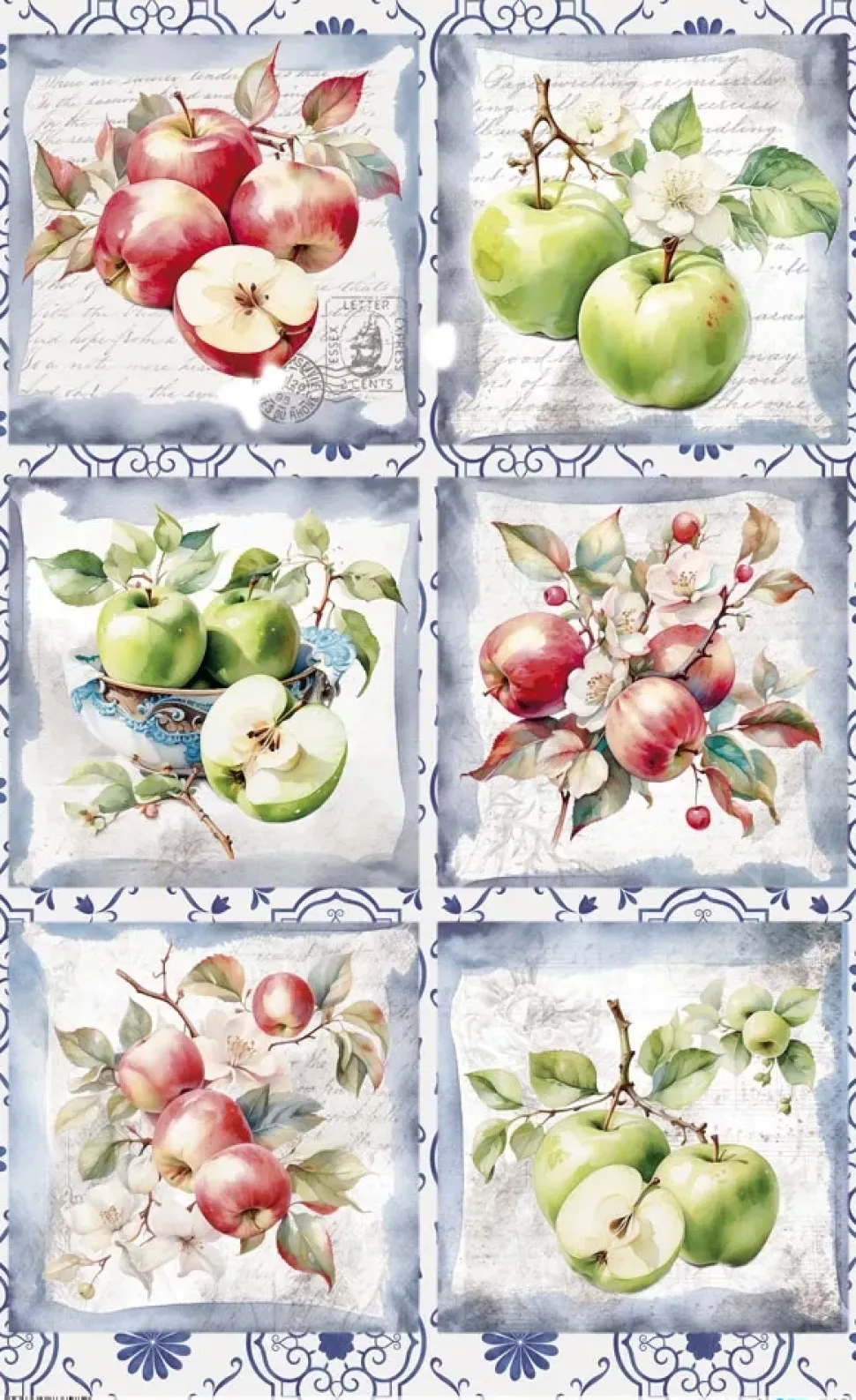 Papel de Arroz Apples III Fruits Market PapersForYou 54x33cm