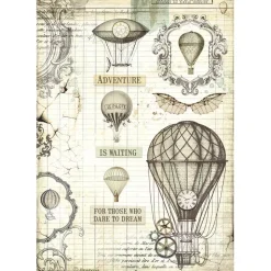 Papel de arroz Aventura Voyages Fantastiques Stamperia 21x30cm