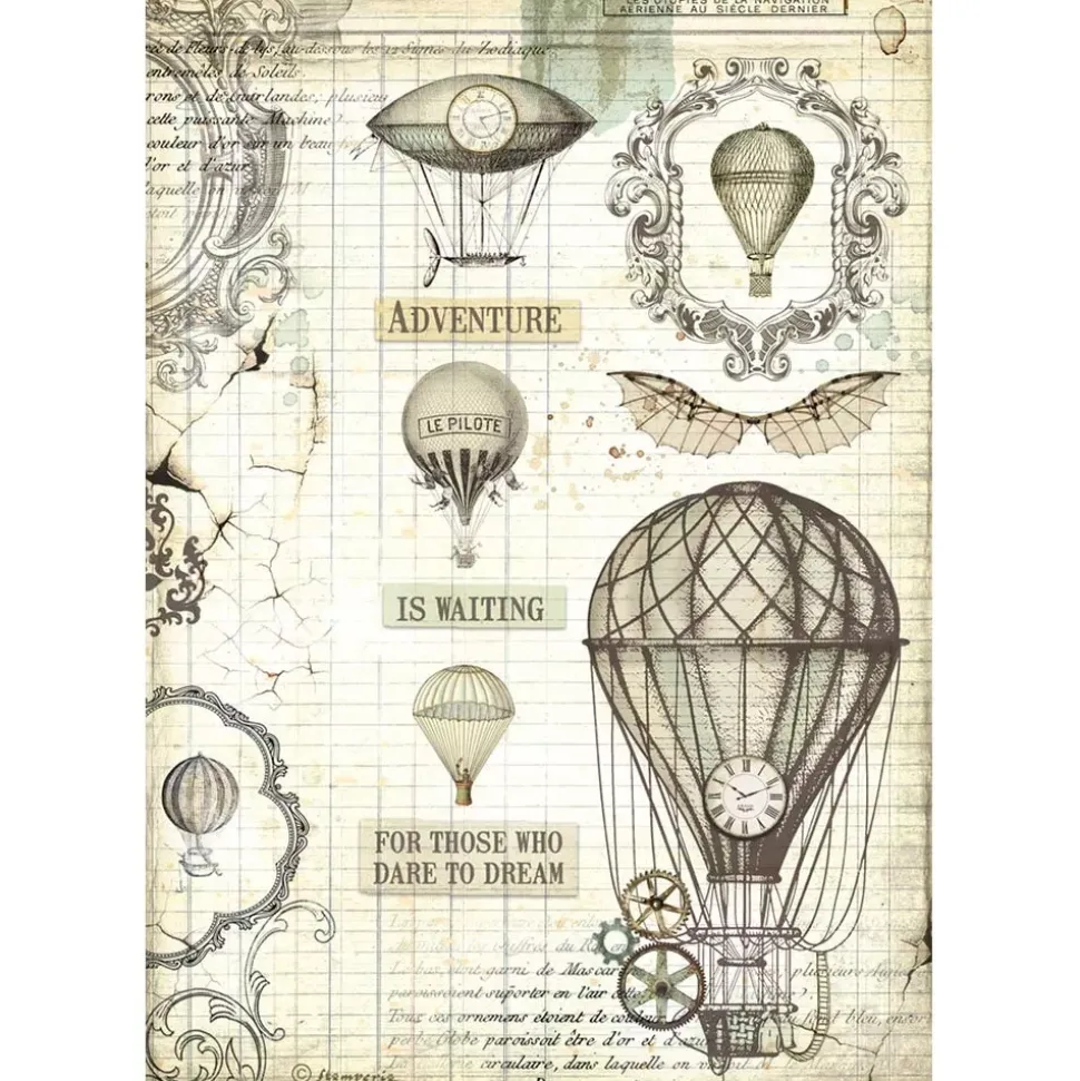 Papel de arroz Aventura Voyages Fantastiques Stamperia 21x30cm