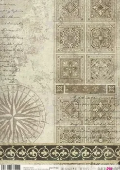 Papel de Arroz Baldosas Marrón The Kingdom of the Elves PapersForYou 30x21cm