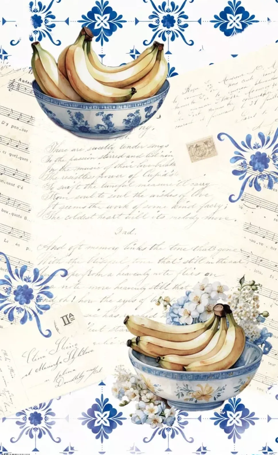 Papel de Arroz Bananas I Fruits Market PapersForYou 54x33cm