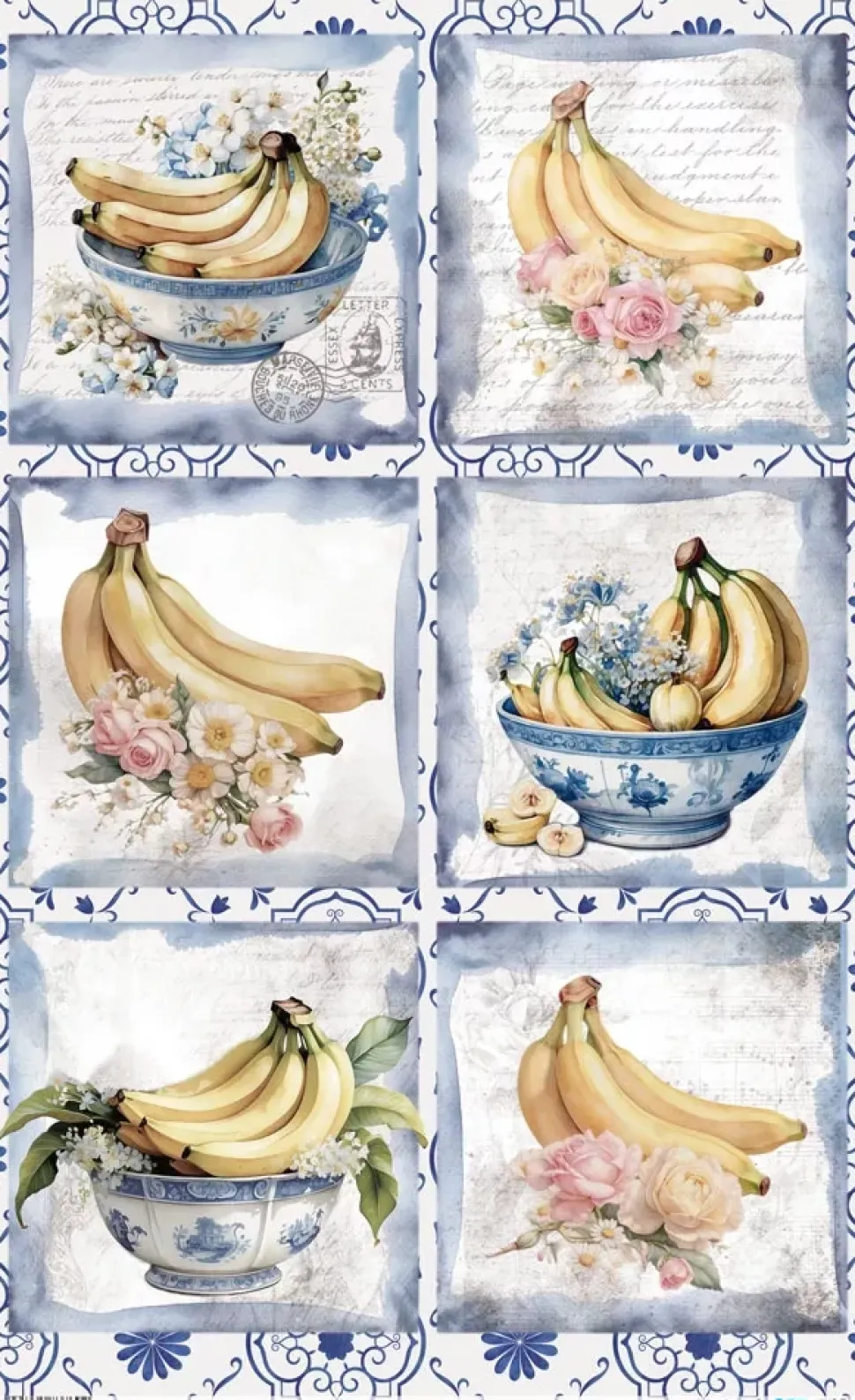 Papel de Arroz Bananas III Fruits Market PapersForYou 54x33cm