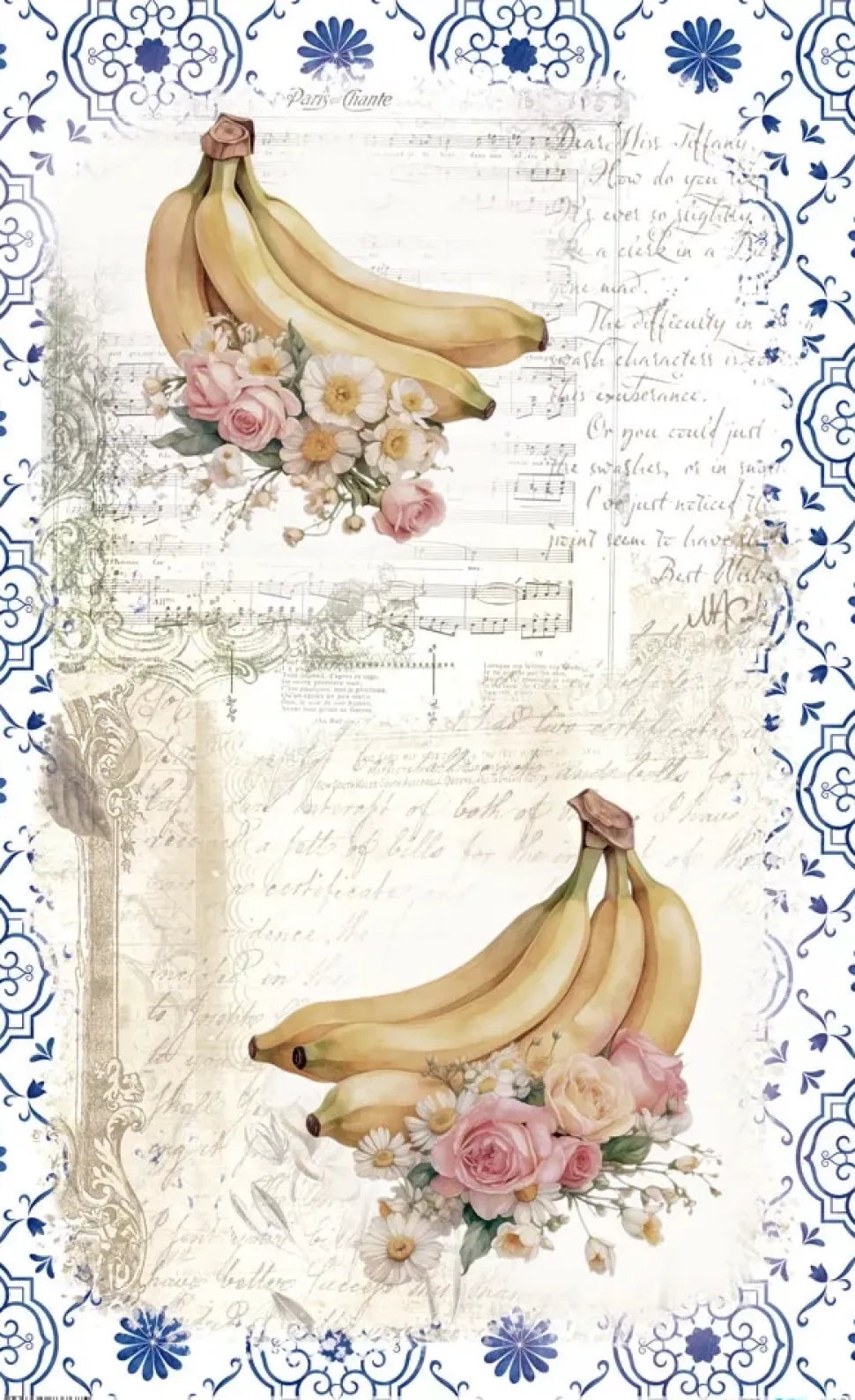 Papel de Arroz Bananas II Fruits Market PapersForYou 54x33cm