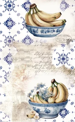 Papel de Arroz Bananas IV Fruits Market PapersForYou 54x33cm