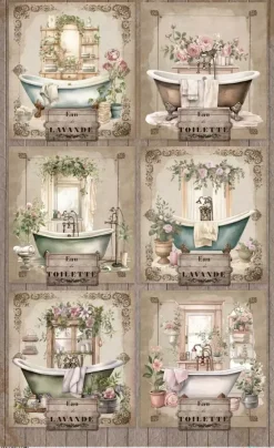 Papel de Arroz Baño VI Home & Deco Bath and Kitchen PapersForYou 54x33cm