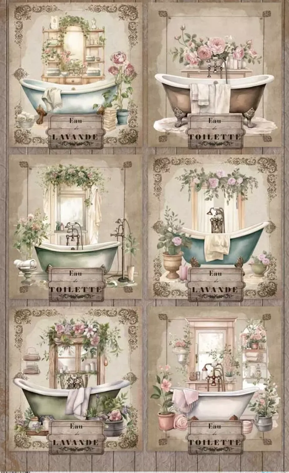 Papel de Arroz Baño VI Home & Deco Bath and Kitchen PapersForYou 54x33cm