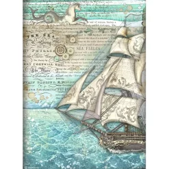 Papel de arroz Barco de Vela Songs Of The Sea Stamperia 21x29cm
