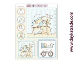 Papel de arroz Bebé dormido Dayka 22,4x29,5cm