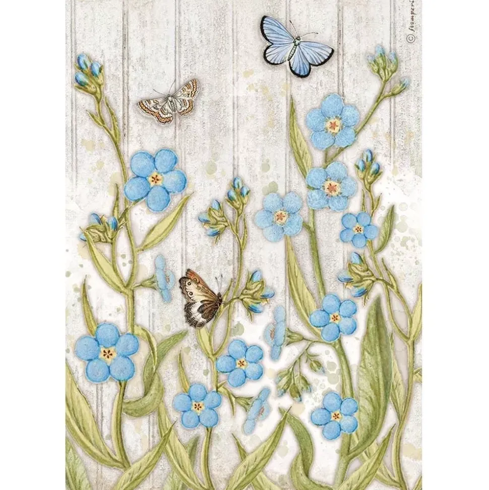 Papel de Arroz Butterfly Romantic Garden House Stamperia A4