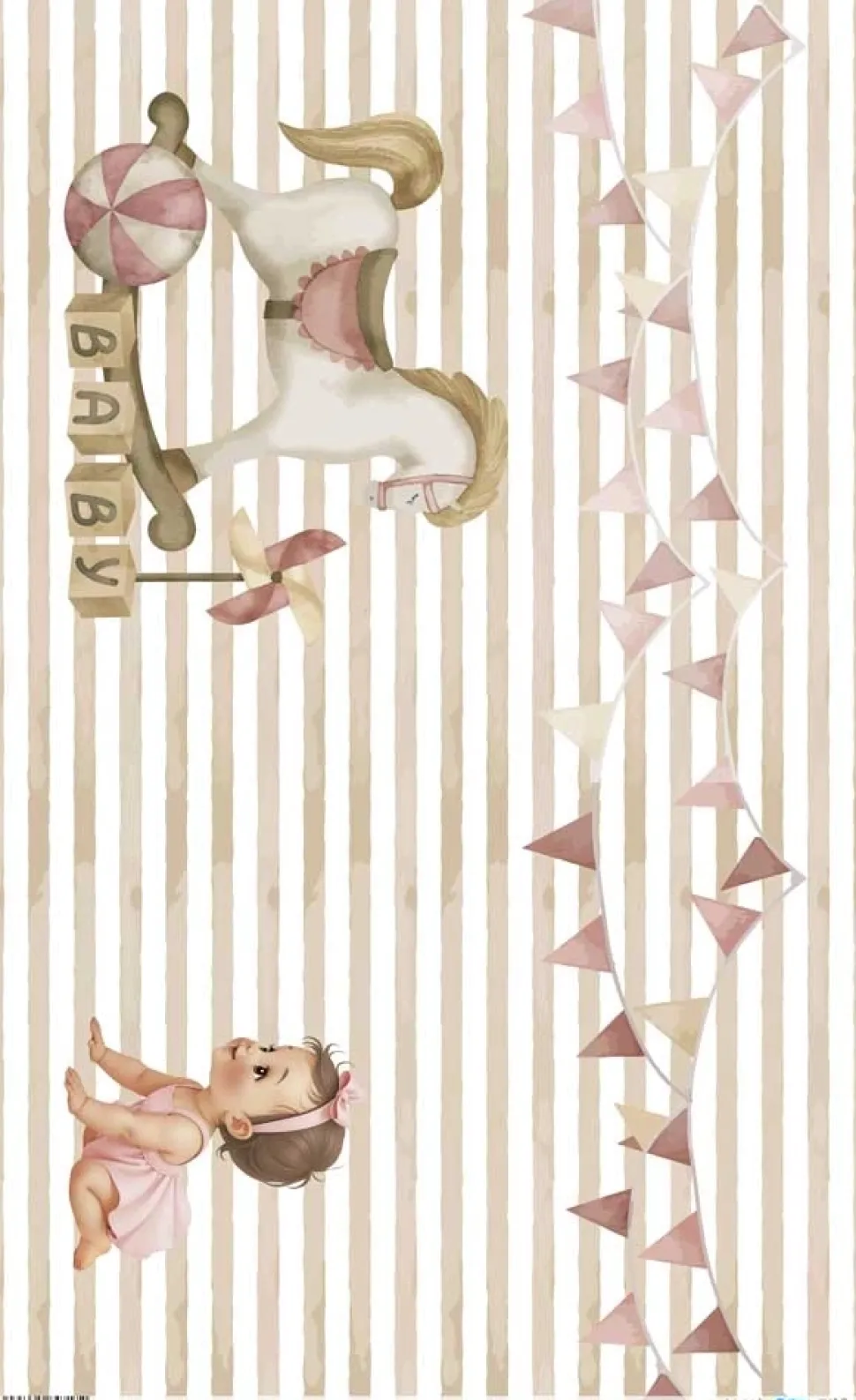 Papel de arroz Caballo Sweet Baby Girl PapersForYou 54x33cm