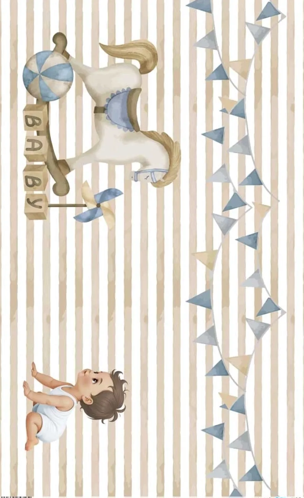 Papel de arroz Caballo Sweet Baby Boy PapersForYou 54x33cm