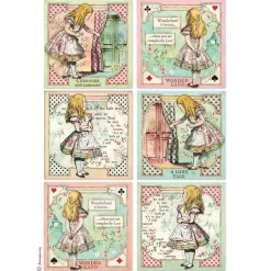 Papel de arroz Cartas Alice Forever Stamperia 21x29cm