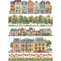 Papel de arroz Casas Best Sellers Stamperia 21x30cm