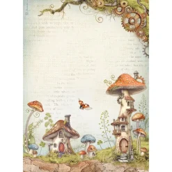 Papel de arroz Casas de setas Romantic Hidden Grove Stamperia 21x30cm