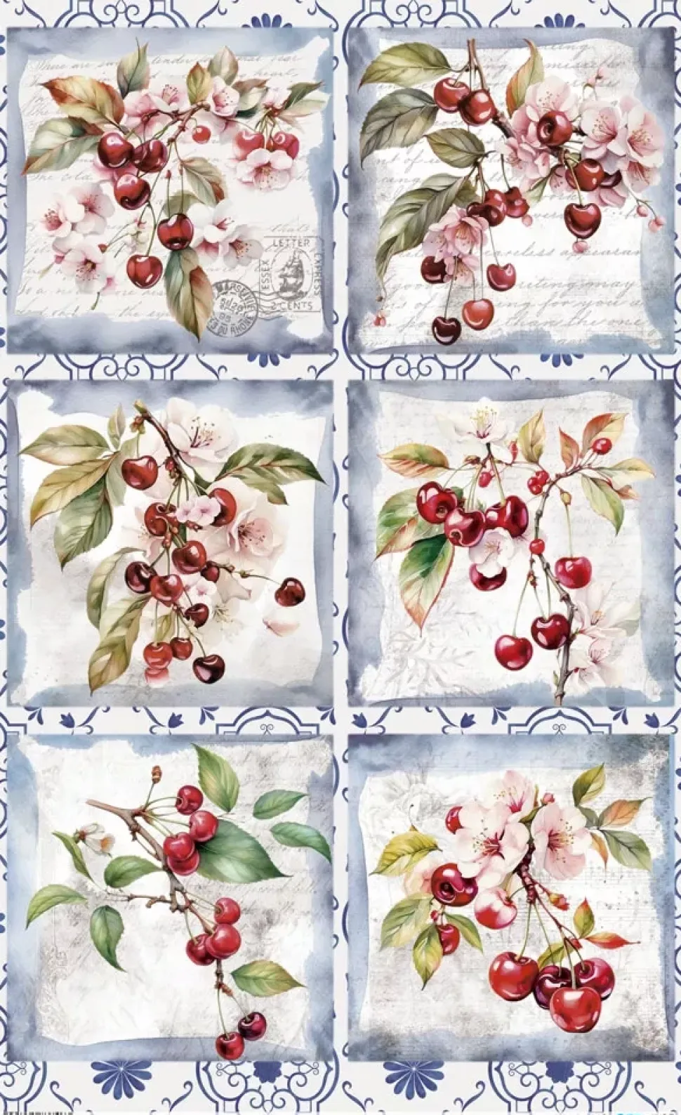 Papel de Arroz Cherrys III Fruits Market PapersForYou 54x33cm