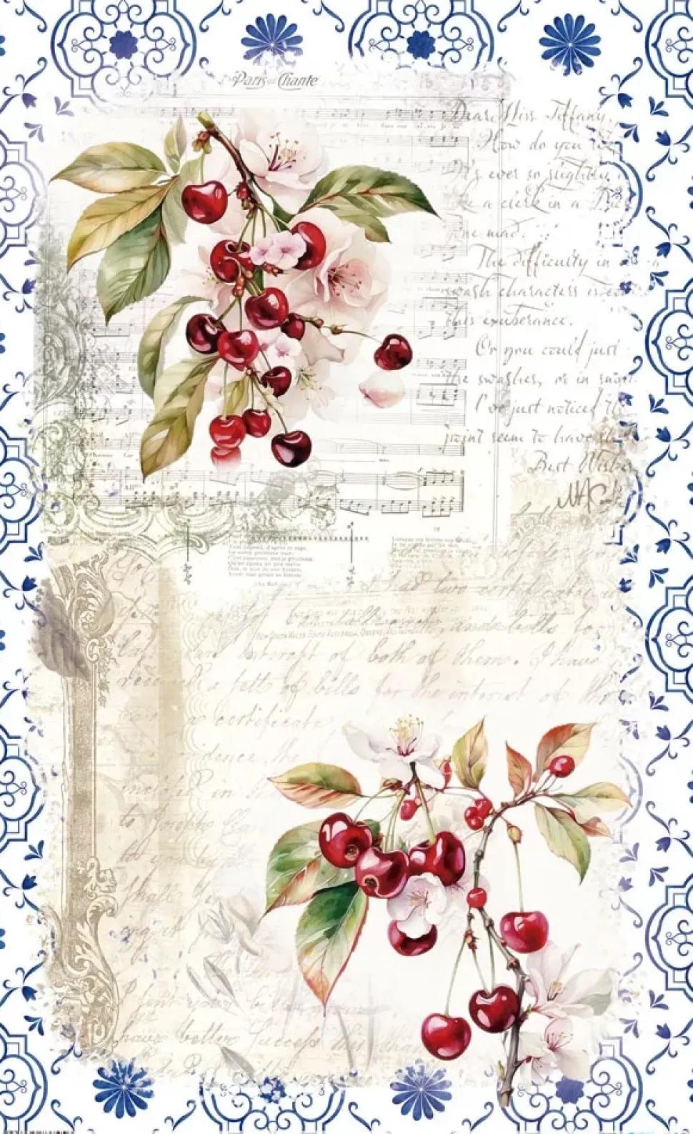 Papel de Arroz Cherrys II Fruits Market PapersForYou 54x33cm