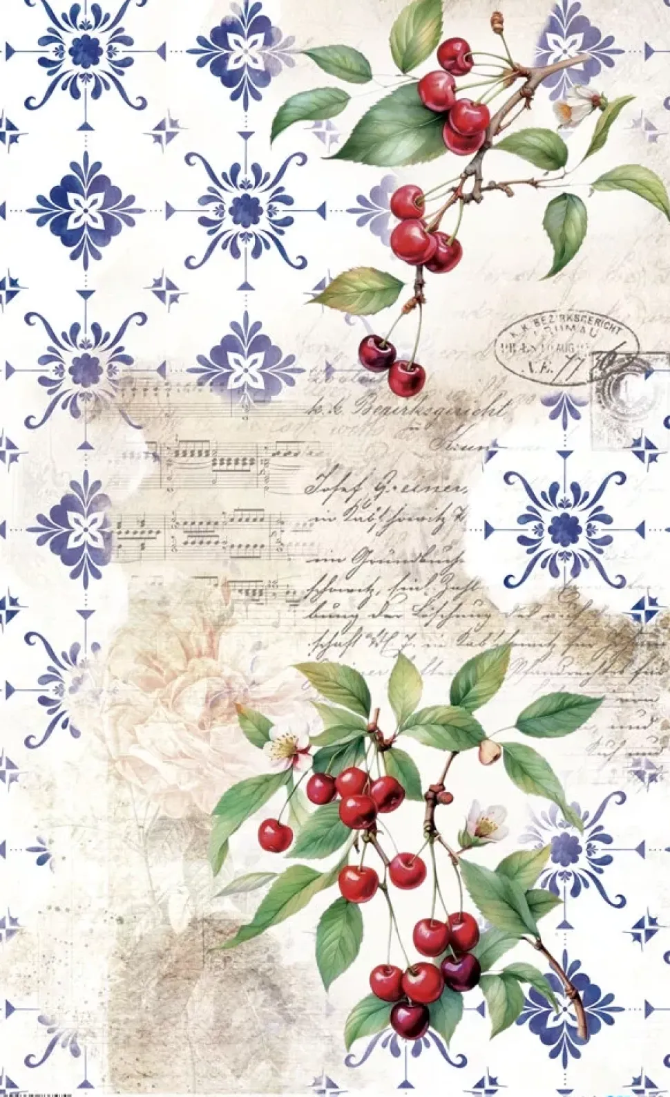 Papel de Arroz Cherrys IV Fruits Market PapersForYou 54x33cm