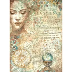Papel de Arroz Ciencia Fortune Stamperia 21x30cm