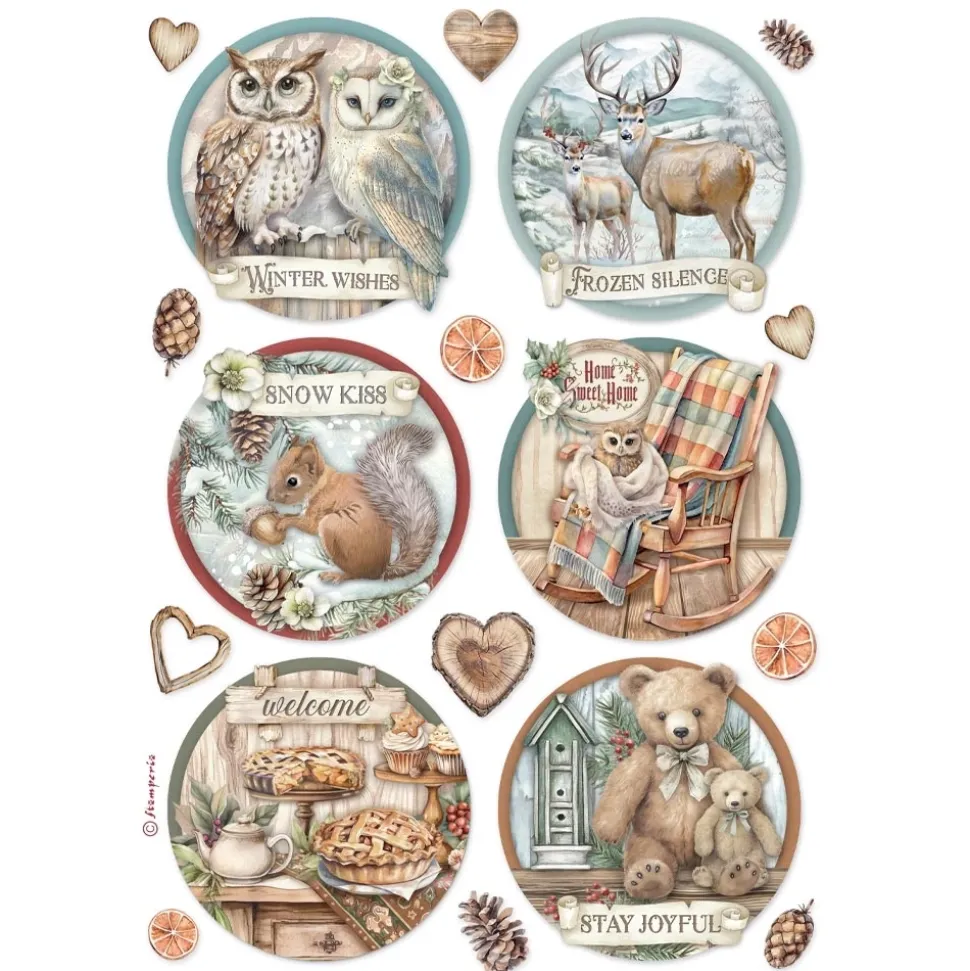 Papel de arroz Círculos The Owl's House Stamperia 21x30cm