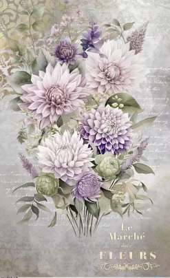 Papel de Arroz Dahlias IV La Vie en Fleurs PapersForYou 54x33cm