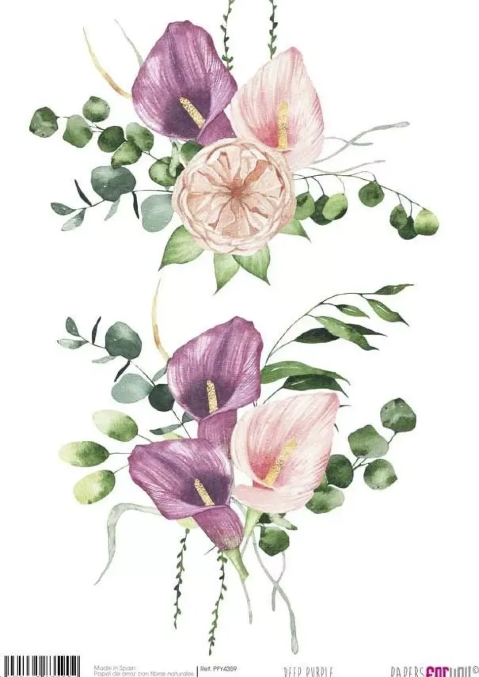 Papel de Arroz Deep Purple PapersForYou 30x21cm