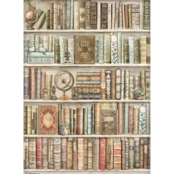 Papel de arroz Estantería de Libros Best Sellers Stamperia 21x30cm