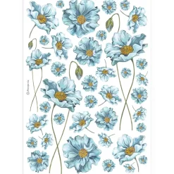 Papel de arroz Flores Azules Best Sellers Stamperia 21x30cm